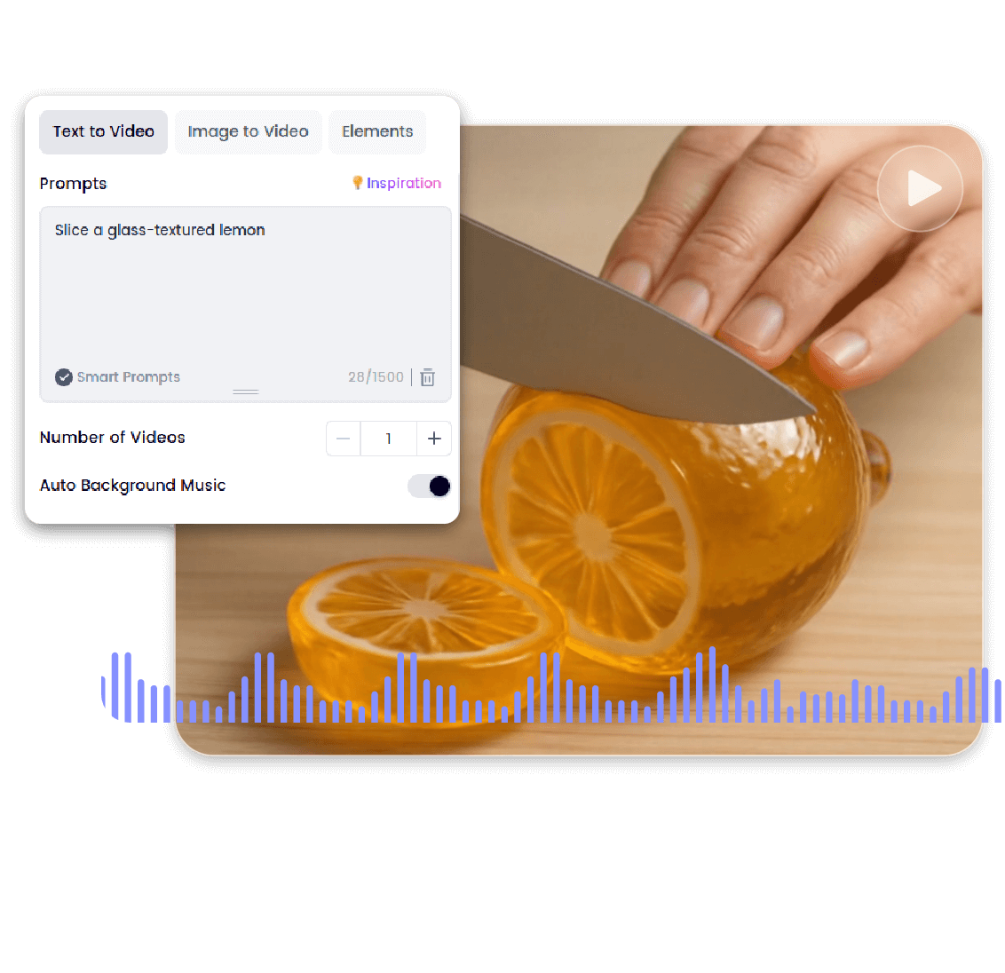 Customize your ASMR videos by setting prompts numbers and background music