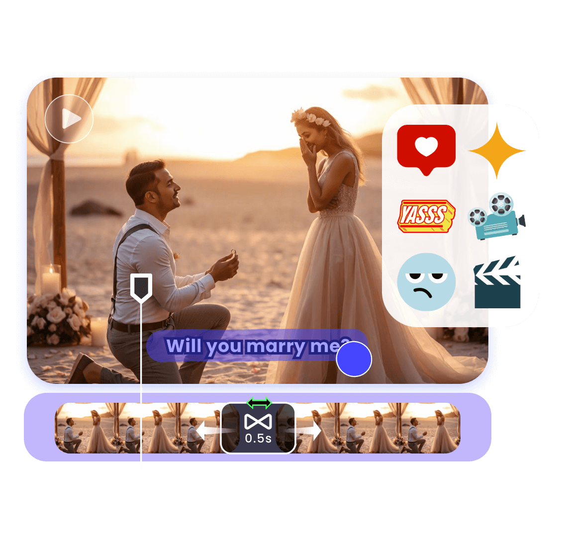 Cut trim add stickers to your video after the process