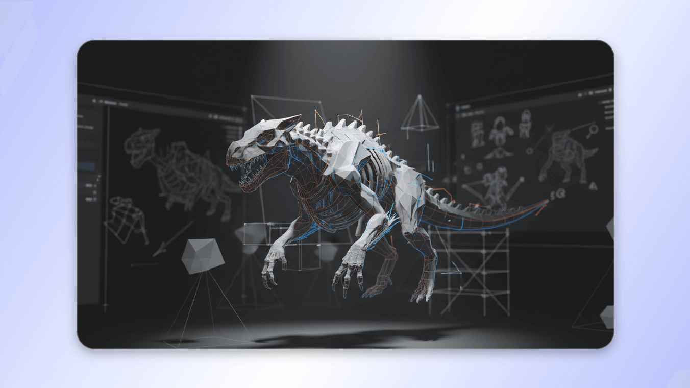 Design a game dinosaur model using clipfly ai 2d to 3d converter