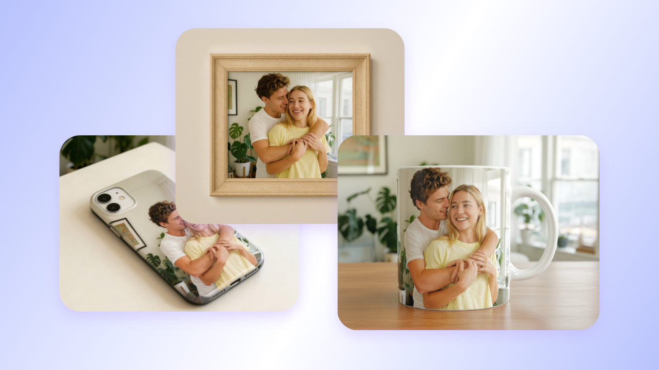 Design meaningful and unique gifts with your generated couple picture