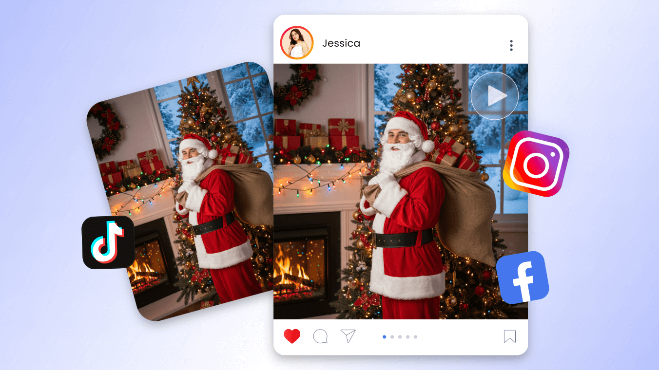 ストーリークリスマスフィルターでホリデーの雰囲気をデザイン