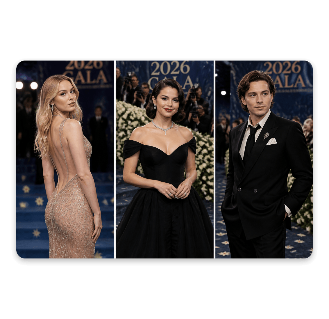 Different types of met gala red carpet photos