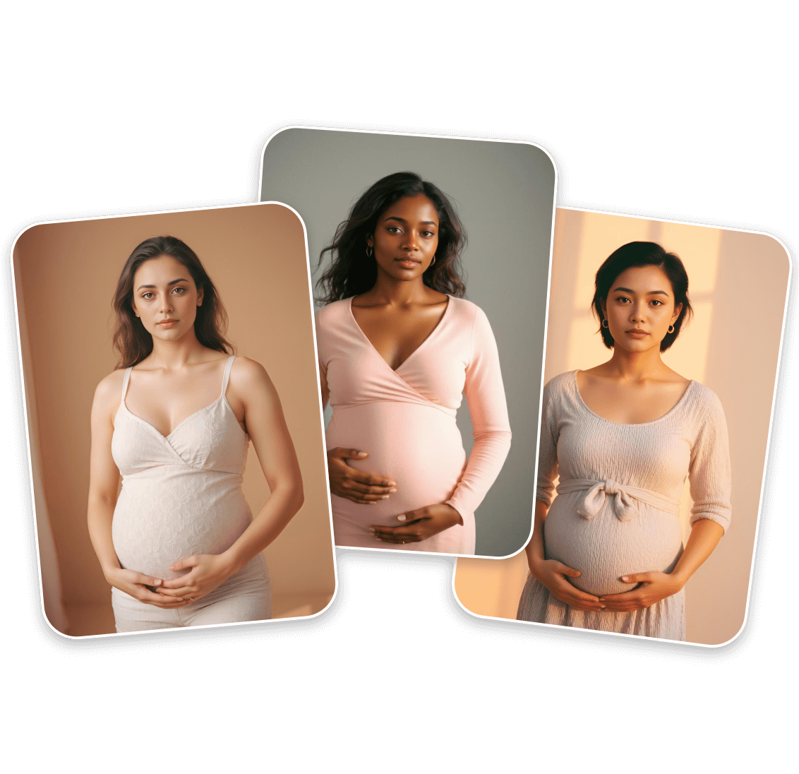 Diverse skin tones and ethnicities with ai pregnant belly generator