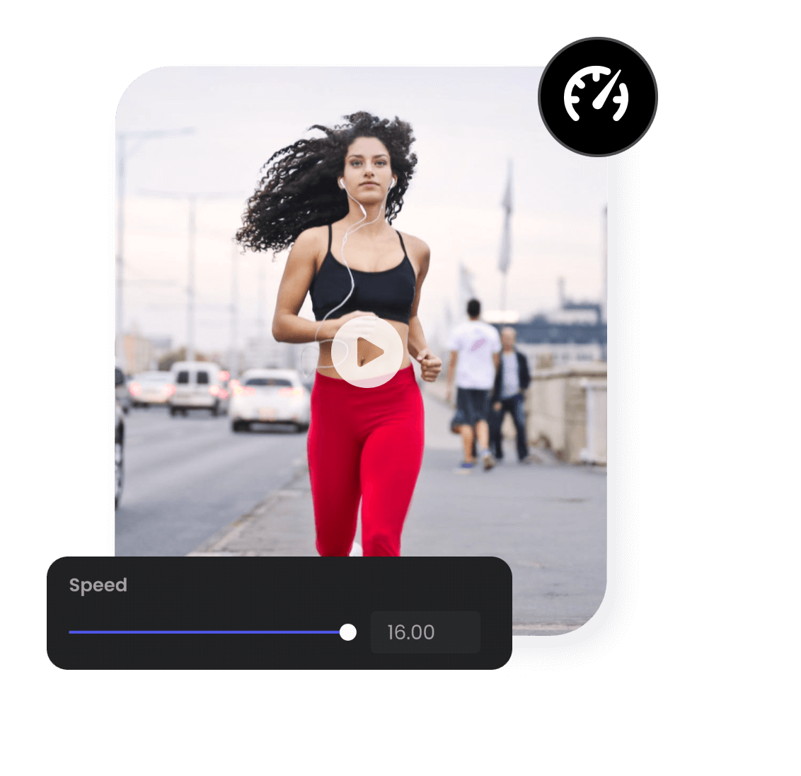 Easily change video speed with the speed slider in clipfly