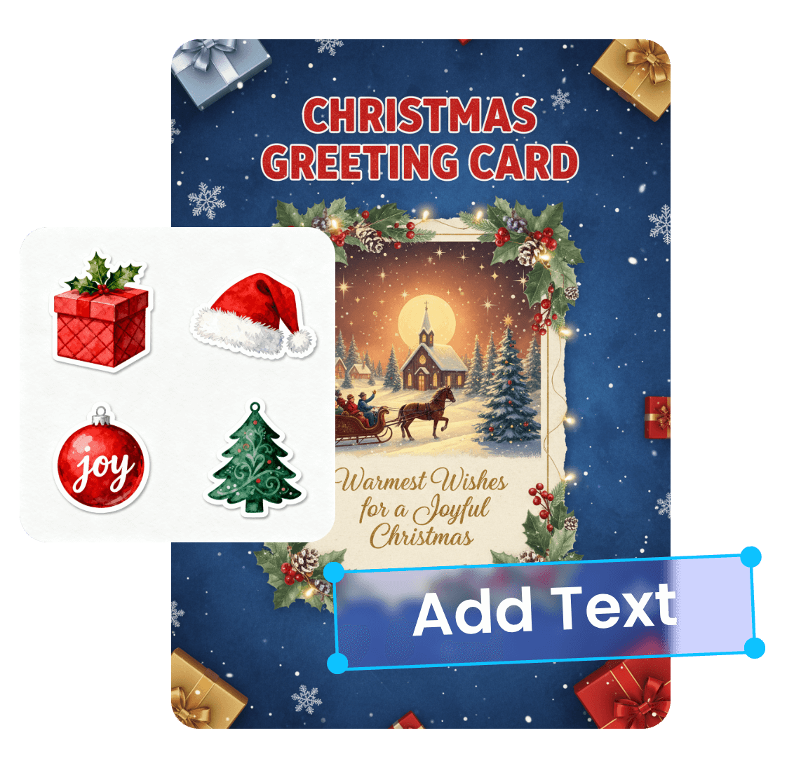 オリジナルのクリスマスカードやスタンプをオンラインで簡単に作成