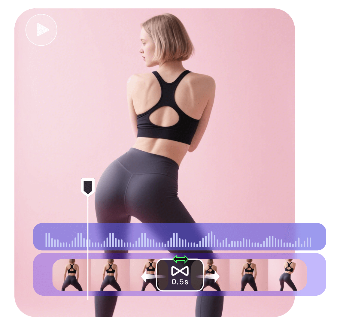 Edite um vídeo de uma garota rebolando usando um editor de vídeo