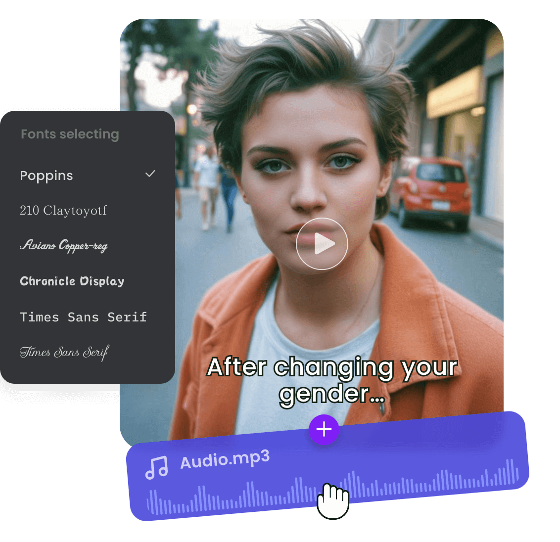 性別を交換した動画を豊富な要素で編集する