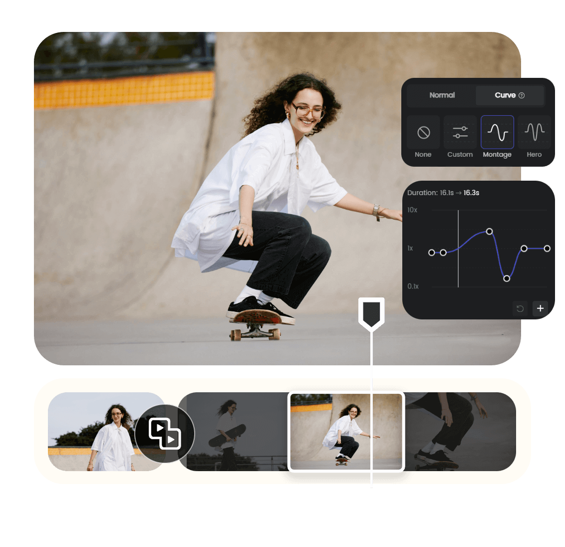 Edit sport videos with clipfly preset speed curves