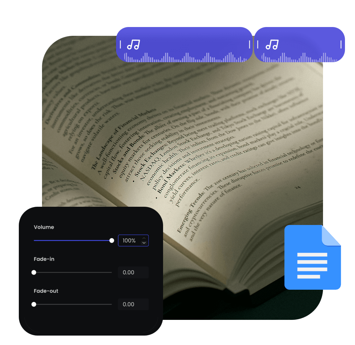 Edit the generated audio from your copies in clipfly