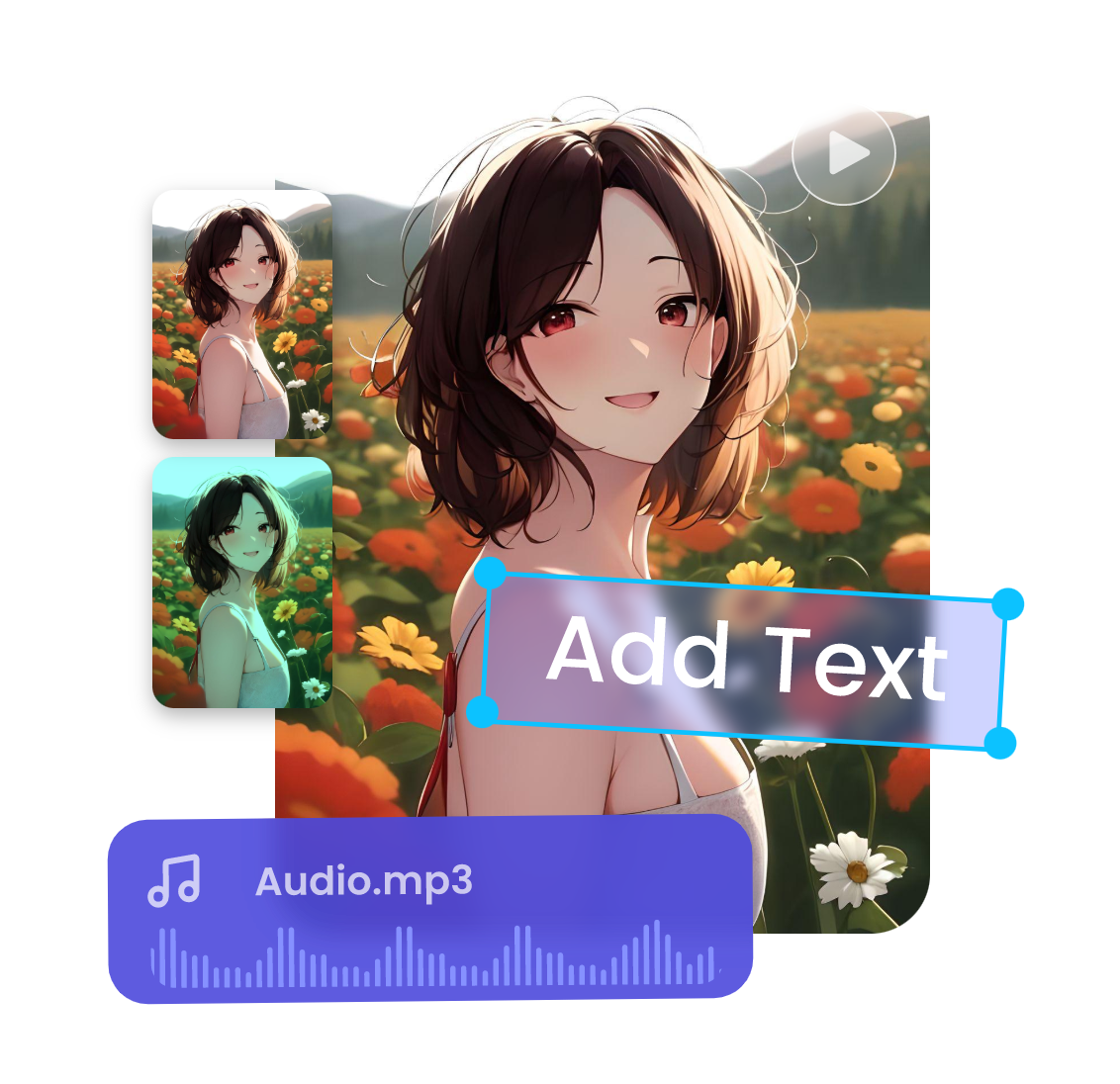 Edite seu vídeo de desenho animado gerado por IA no editor de vídeo Clipfly