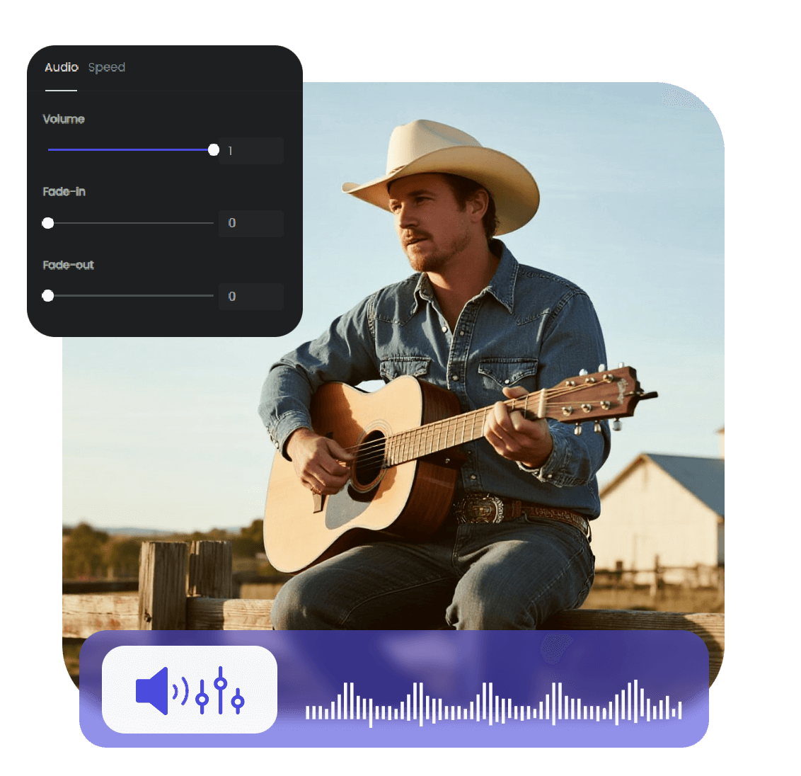 Edit your ai generated country song in clipfly audio editor