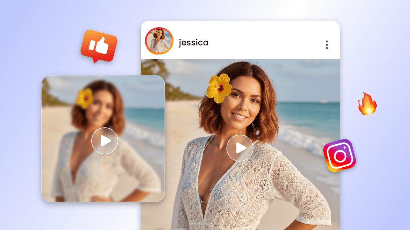 Улучшите качество видео с женщиной и поделитесь им в соцсетях