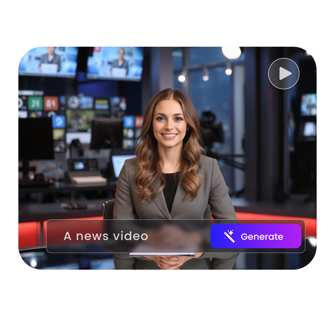 digite o texto para gerar uma apresentadora de notícias feminina com ia no gerador de notícias clipfly