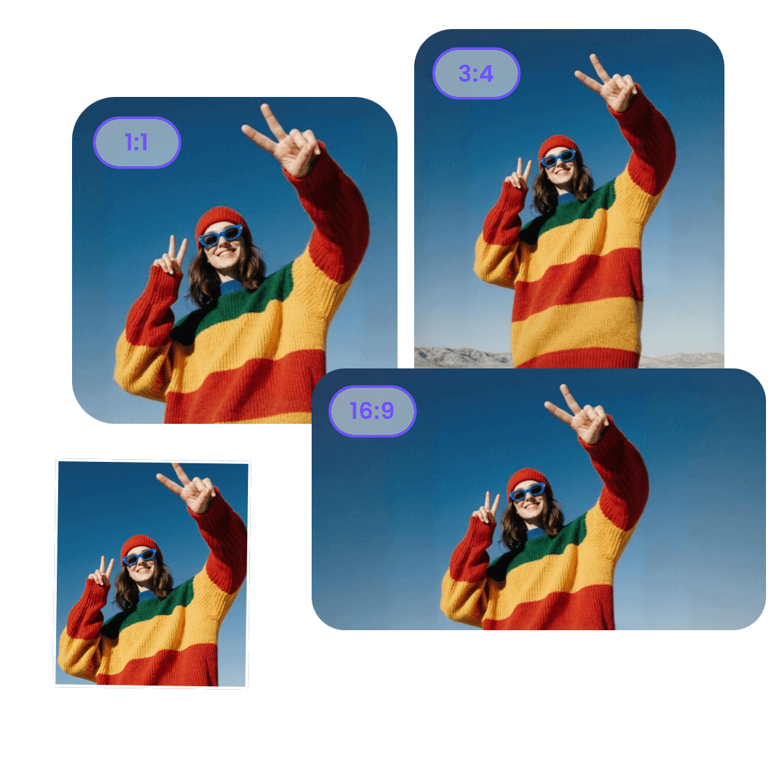 Expand a womans photo to different proportions