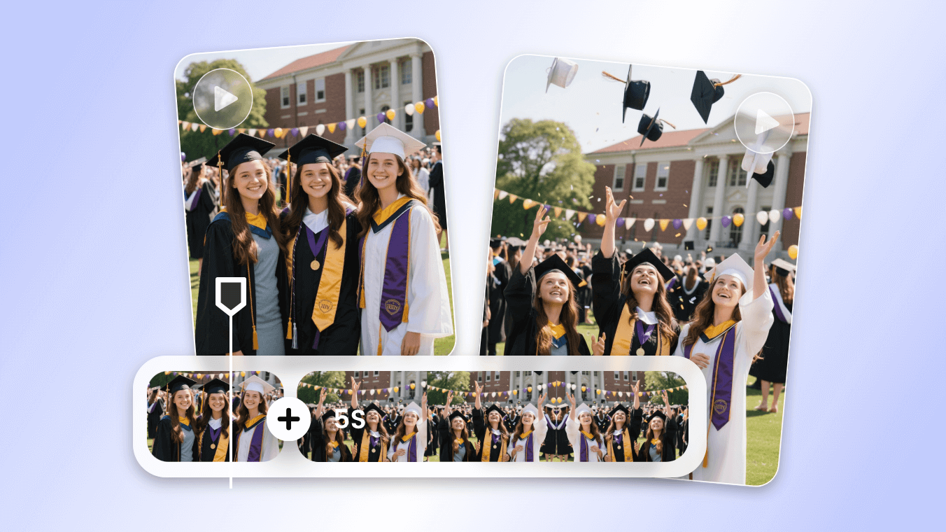 Extend a graduation anniversary video with ai