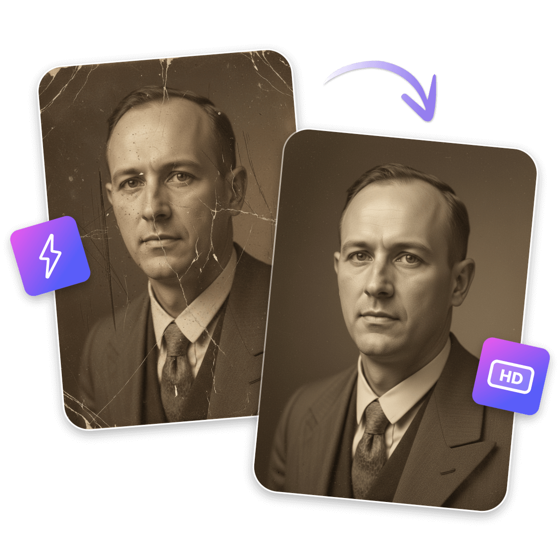 Fast studio level photo restoration in seconds