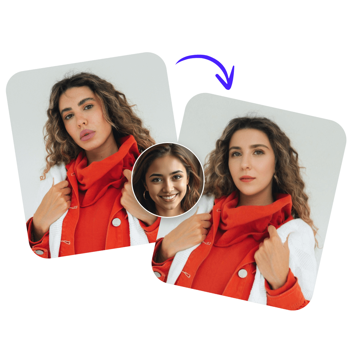 Troque rapidamente os rostos de duas meninas usando o aplicativo de troca de rostos