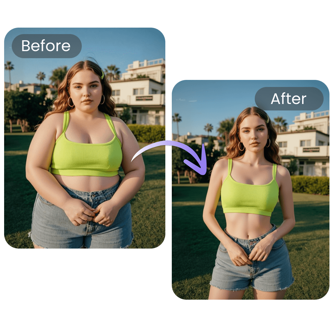 Full body skinny filter for arms belly and waist