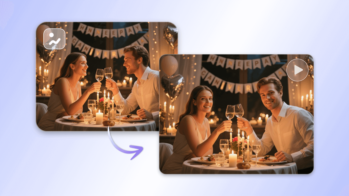 Generate a couple anniversary video from a couple photo