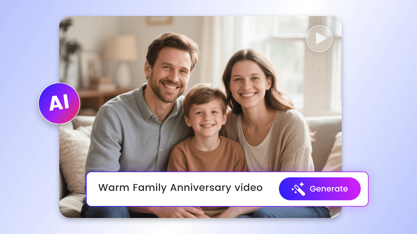 Generate a family anniversary video with ai by entering text