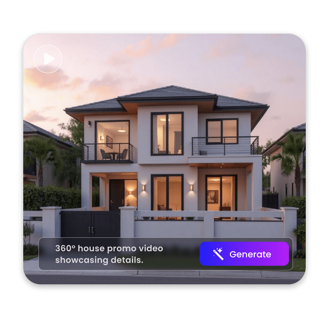 generate a real estate house tour video using prompt by fotor