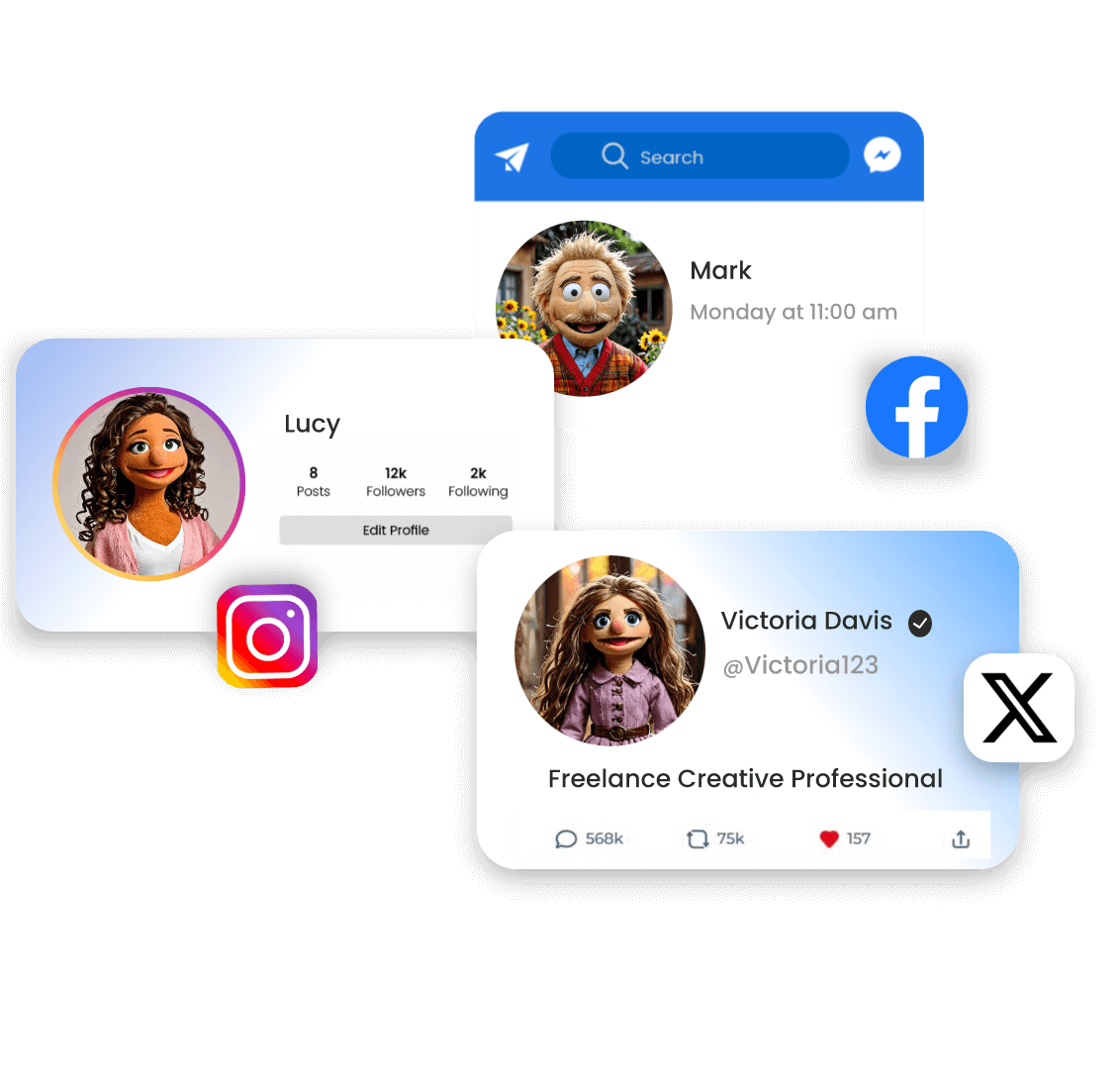 Gerar personagens Muppet de IA a partir de fotos e use-os como PFPs de mídia social
