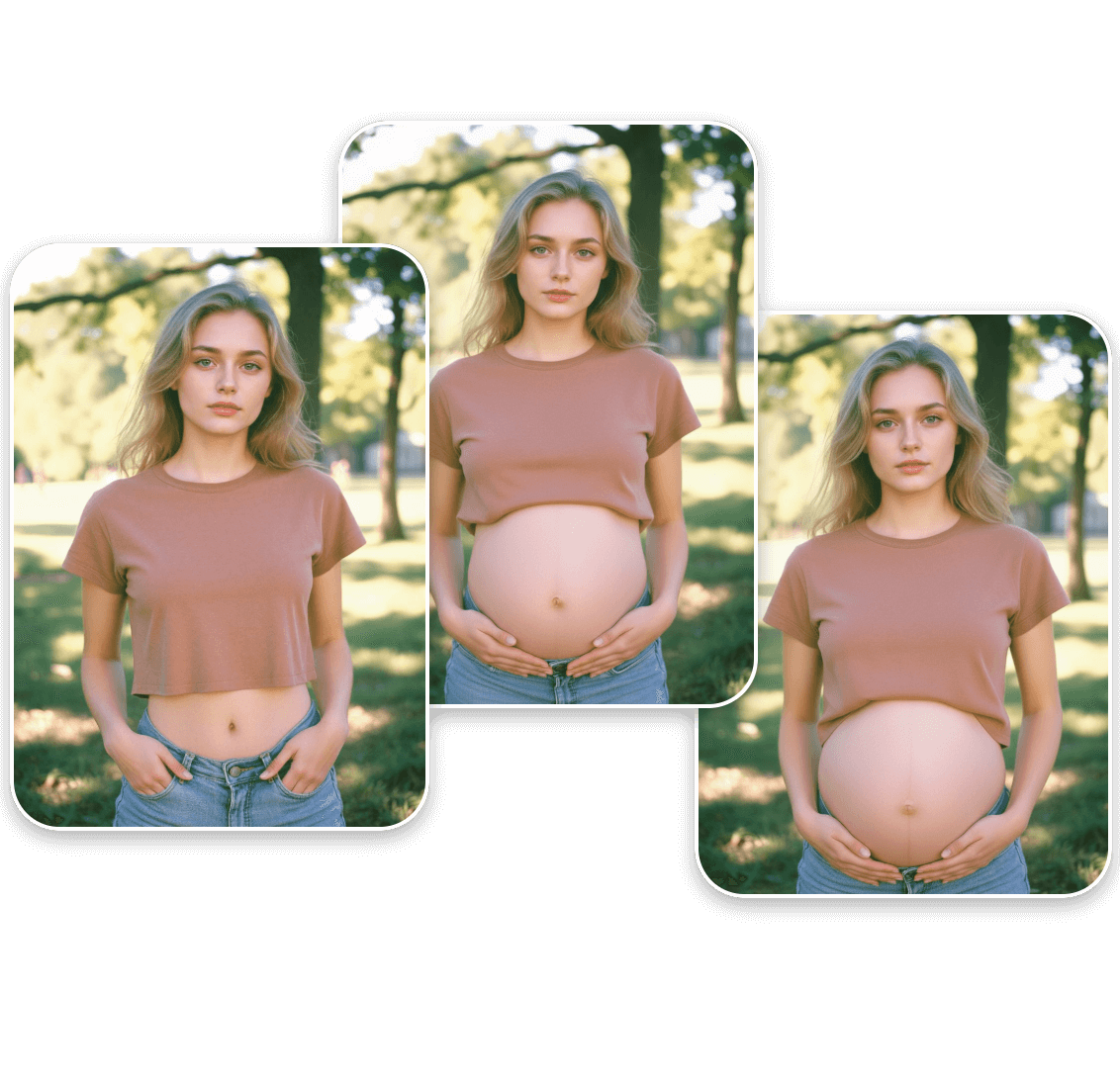 Generate ai pregnancy images for different pregnancy stages