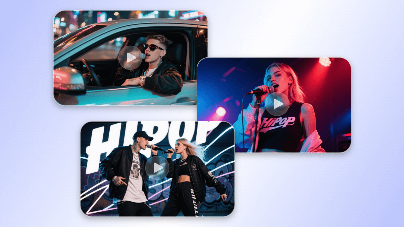 Generate ai video clips as the materials for your freestyle songs