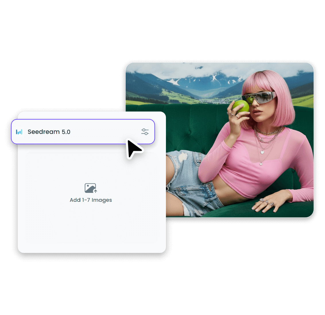 Generate an ai image of a modern lady with seedream 5