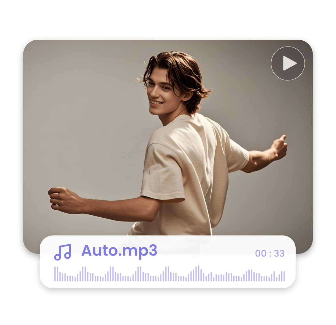 Generate auto audio for a video clip featuring a dancing boy