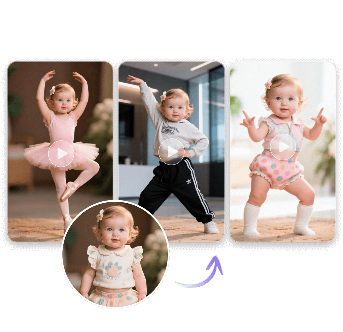 為女寶寶生成多種舞蹈風格影片