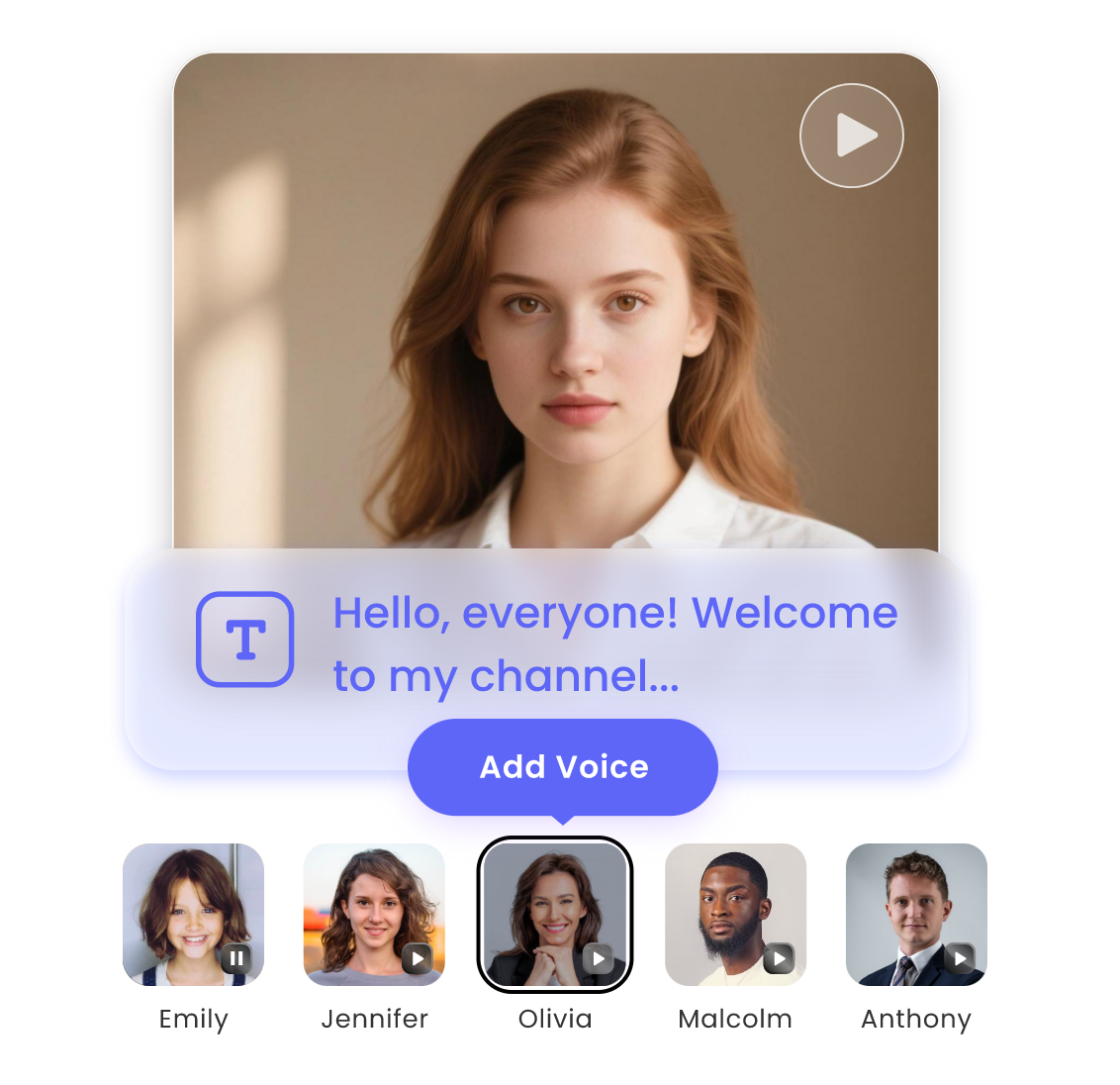 Generate digital avatar with AI featuring a woman in brwon hair