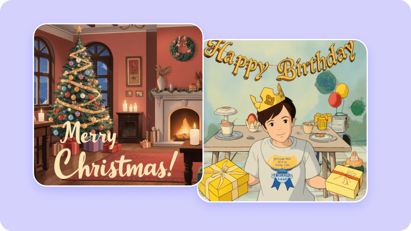Generate ghibli memes on birthday and holiday