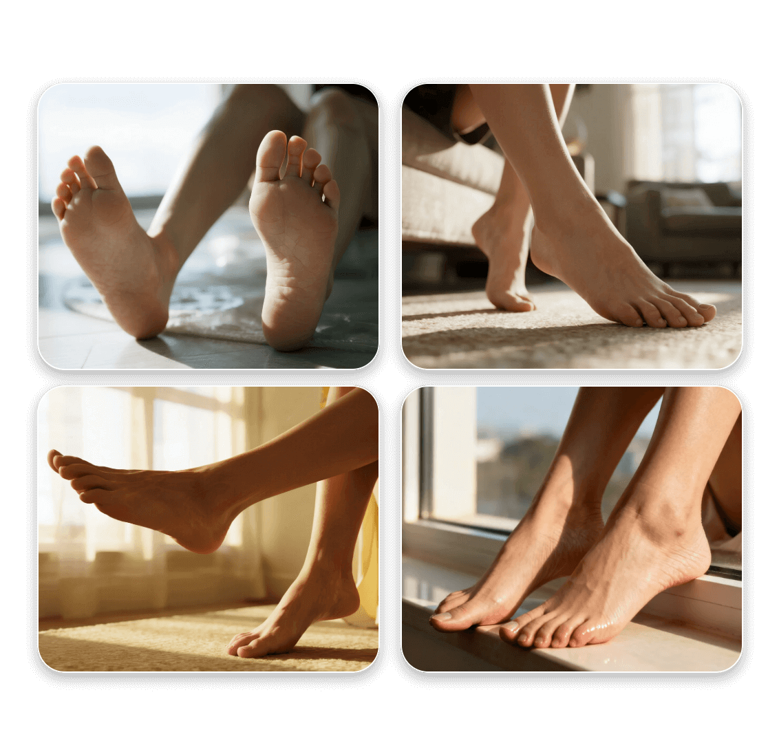 Generate multiple close up feet images