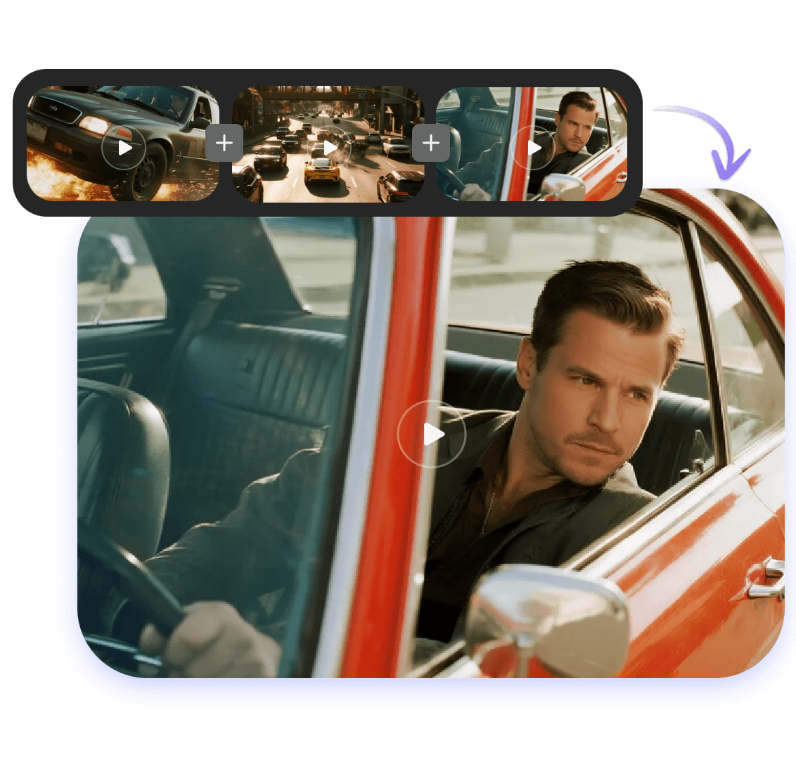 生成多段分鏡影片片段，並合併為完整的 AI 故事板影片