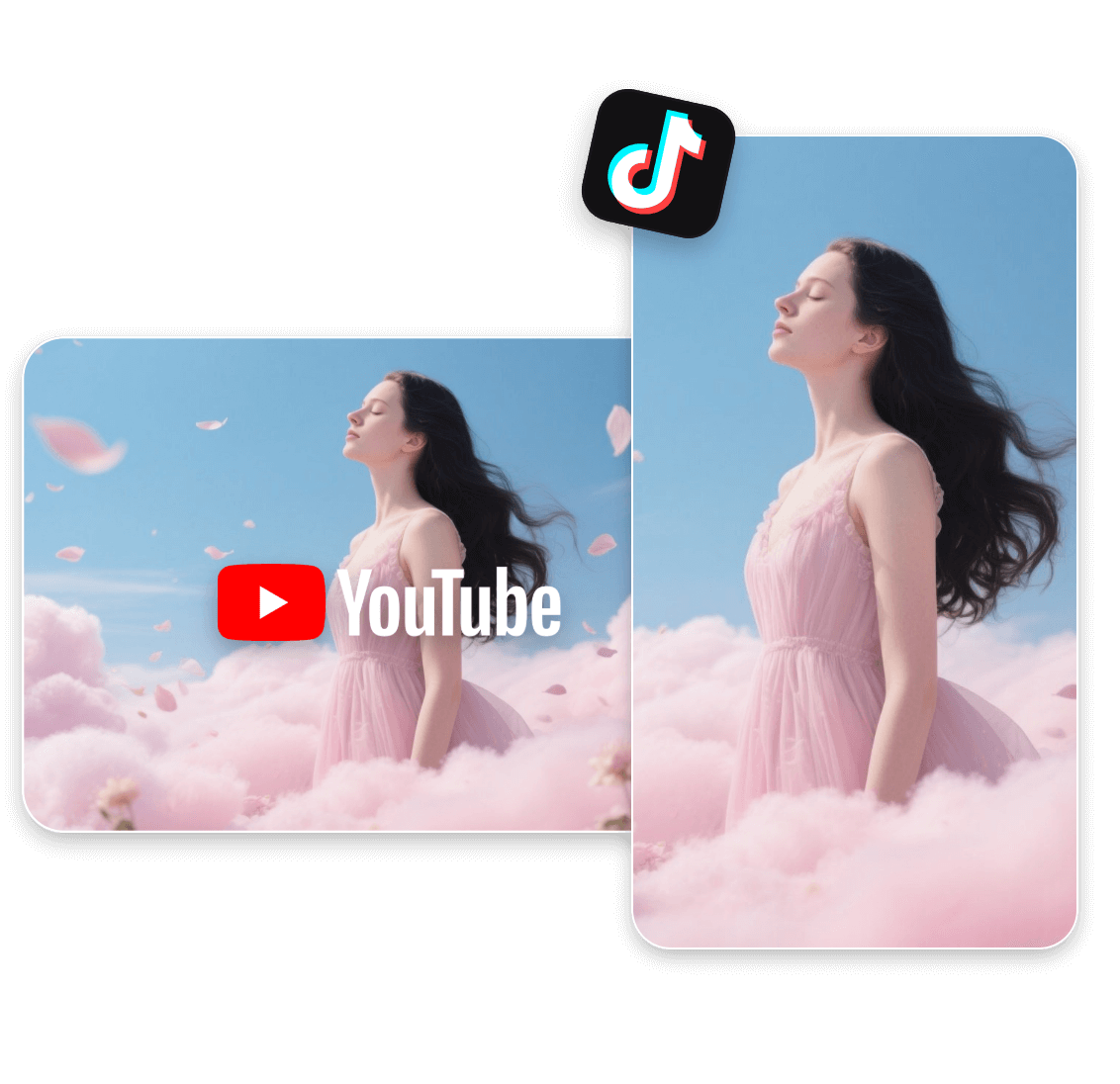 Kurzvideos in angepassten Seitenverhältnissen für TikTok und YouTube generieren