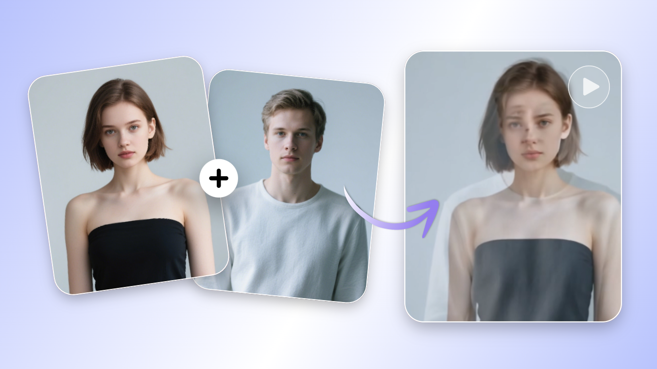 Generate video from first and last frame featurng a man and a woman