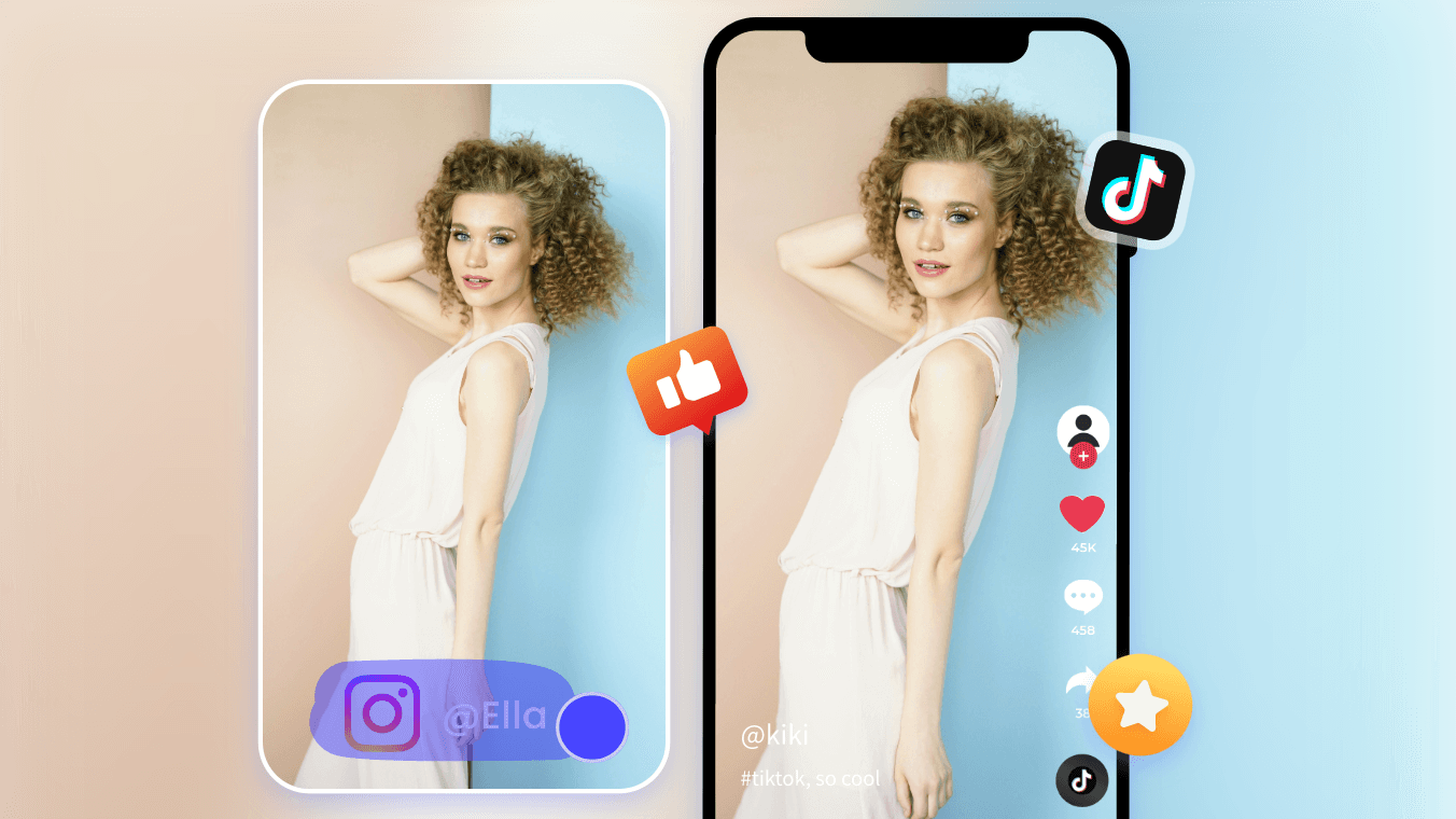 Girl social media creator using watermark removal tool