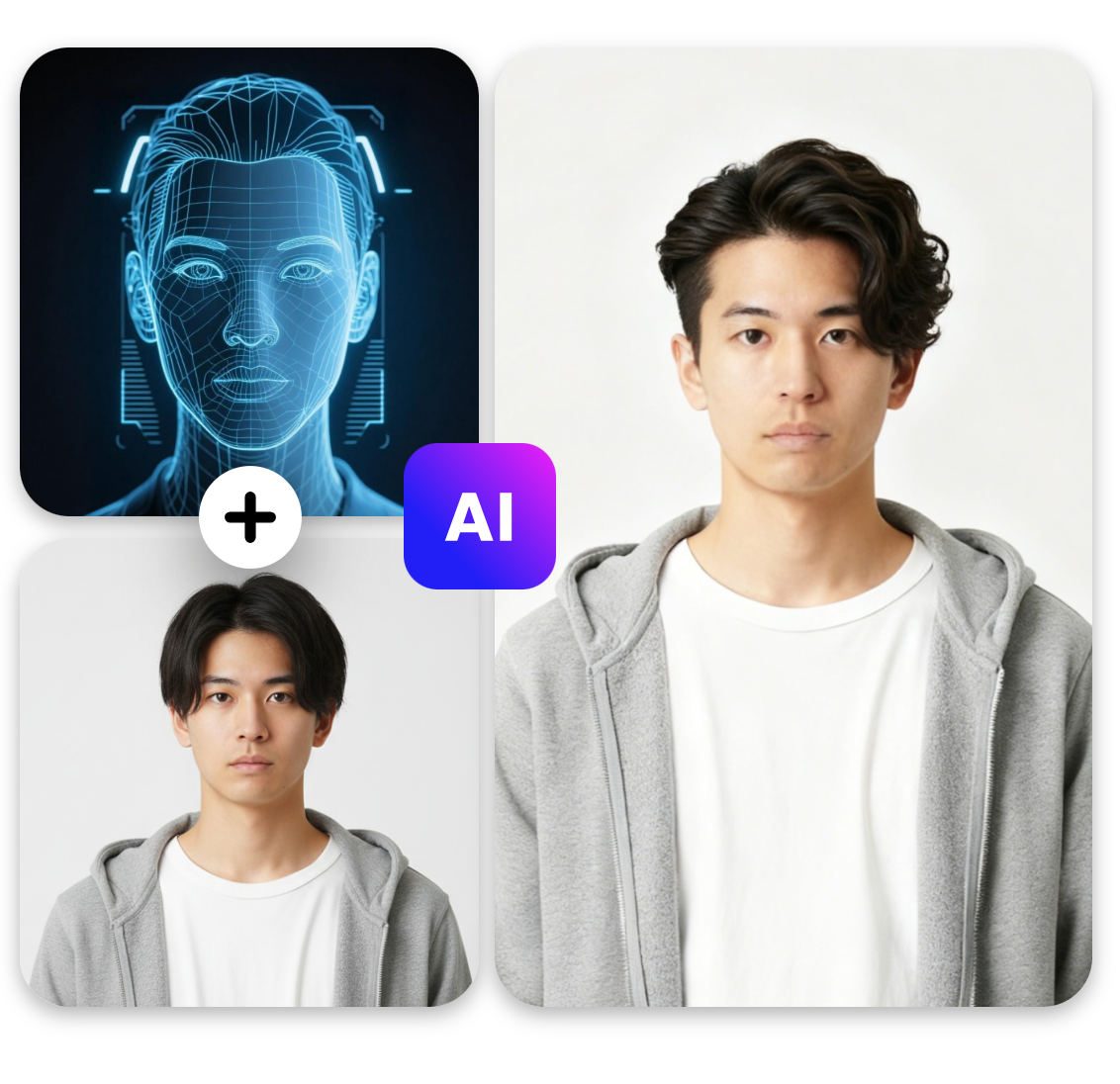 ai髪型合成技術メンズ
