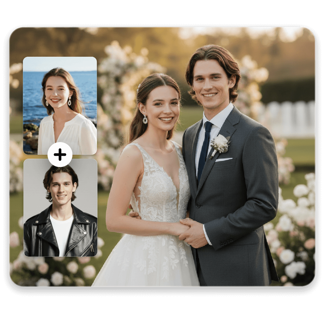 Make a couple photo from two portraits with clipfly ai couple photo generator