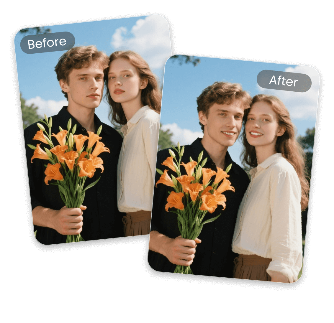 Make a couple photo smile