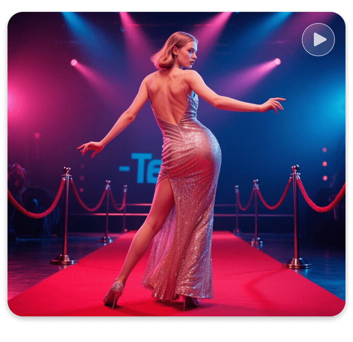 Faça um vídeo de uma celebridade dançando twerk no tapete vermelho