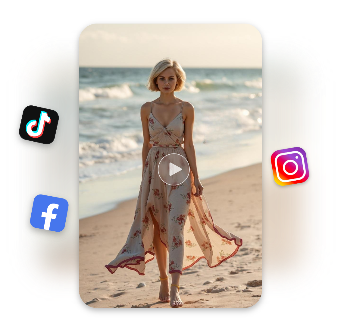 fazer um vídeo curto de uma garota bonita para várias redes sociais