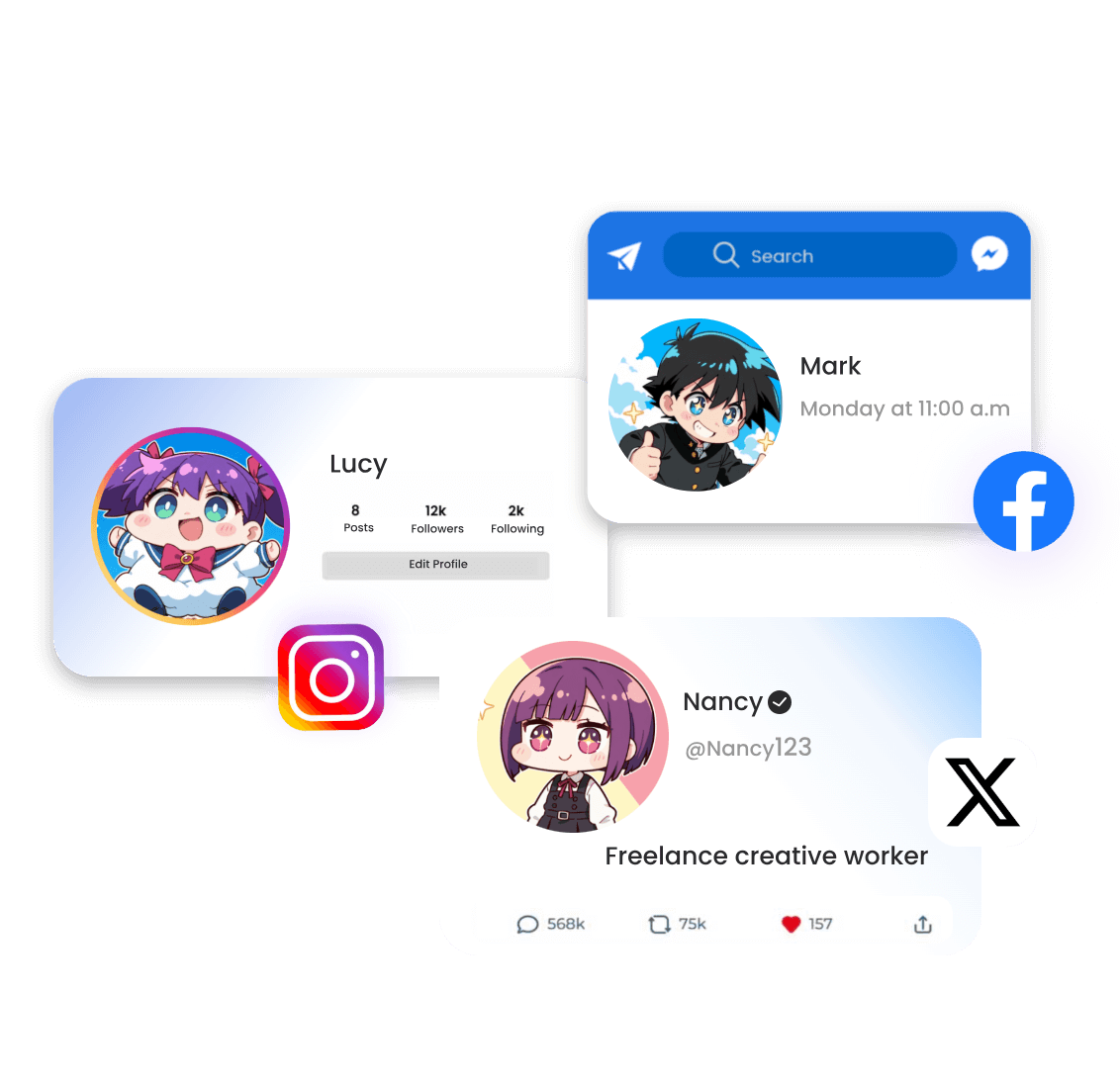 Make adorable chibi avatar for social media platform via clipfly chibi maker online free