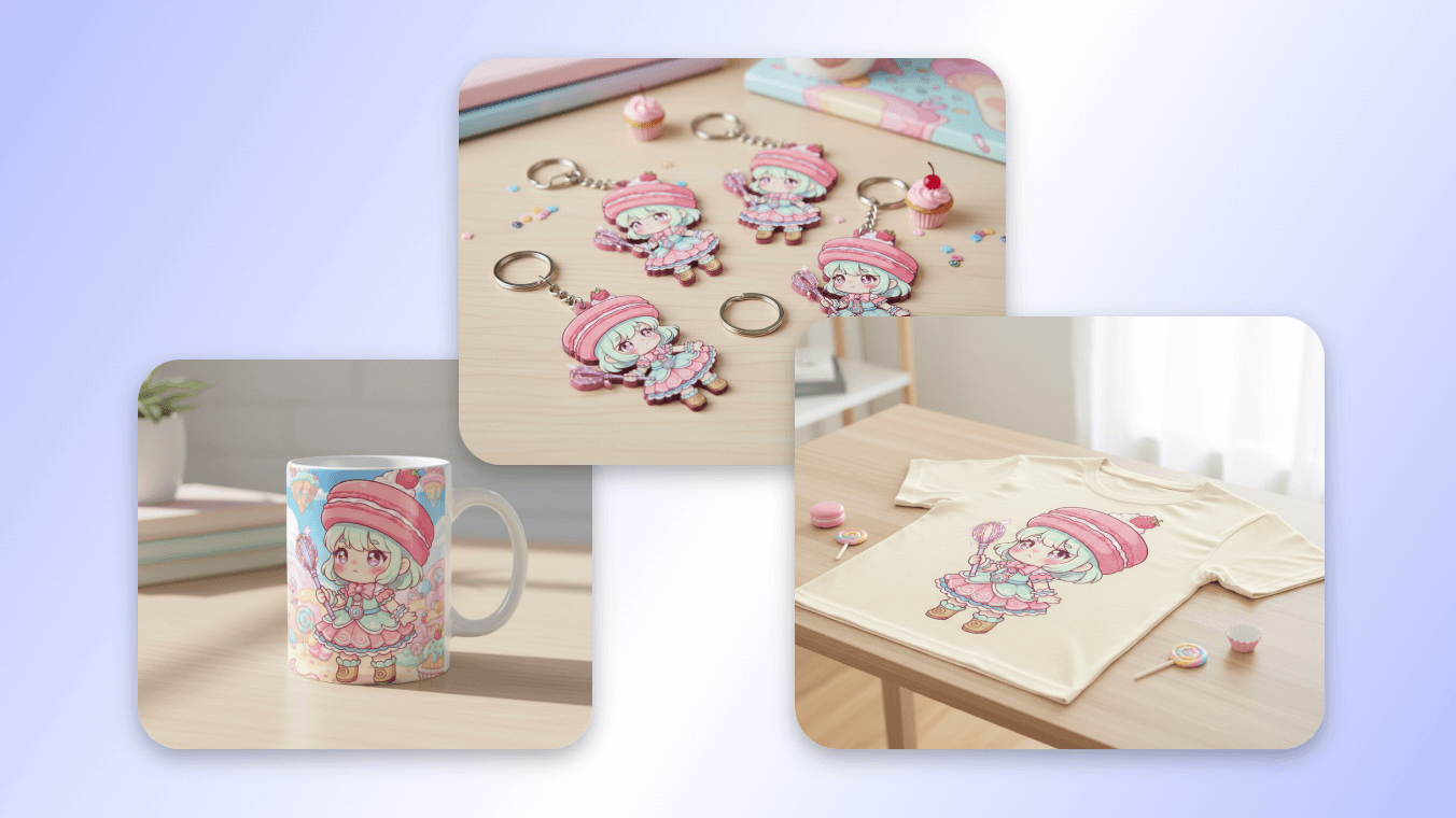 Make adorable chibi merchandaises via clipfly chibi maker online free