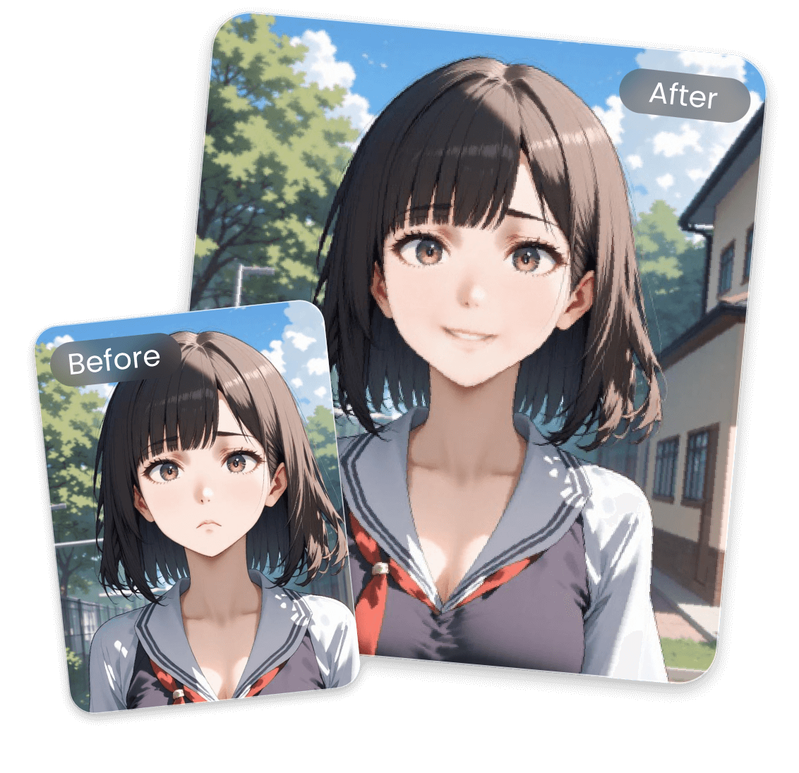 Make an anime girl smile