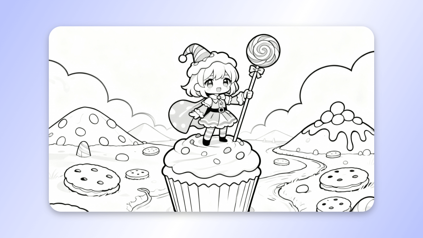 Make chibi style coloring page for kids via clipfly chibi maker online free