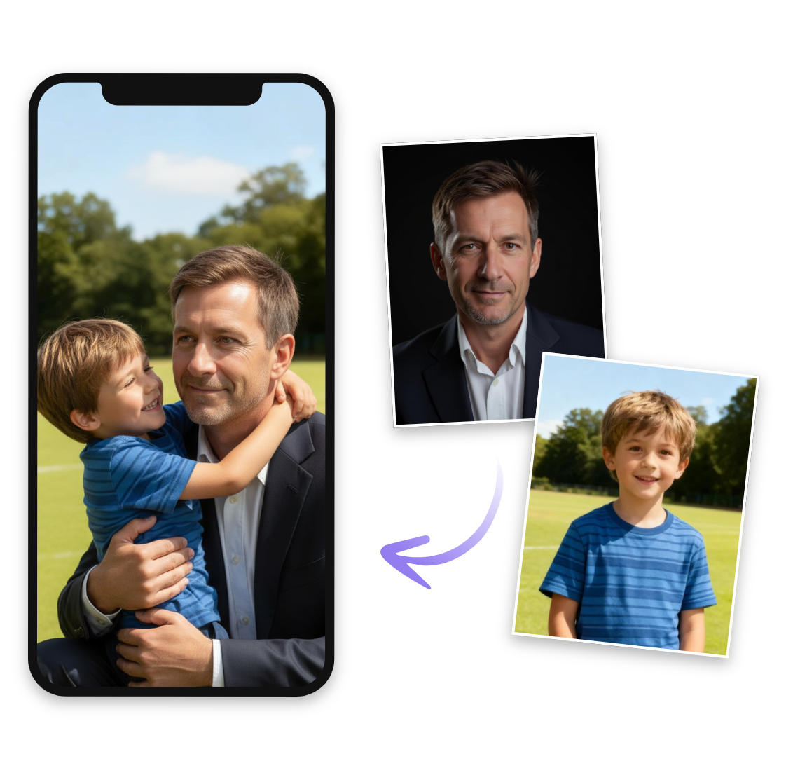 Make hug your younger self photo on your phone