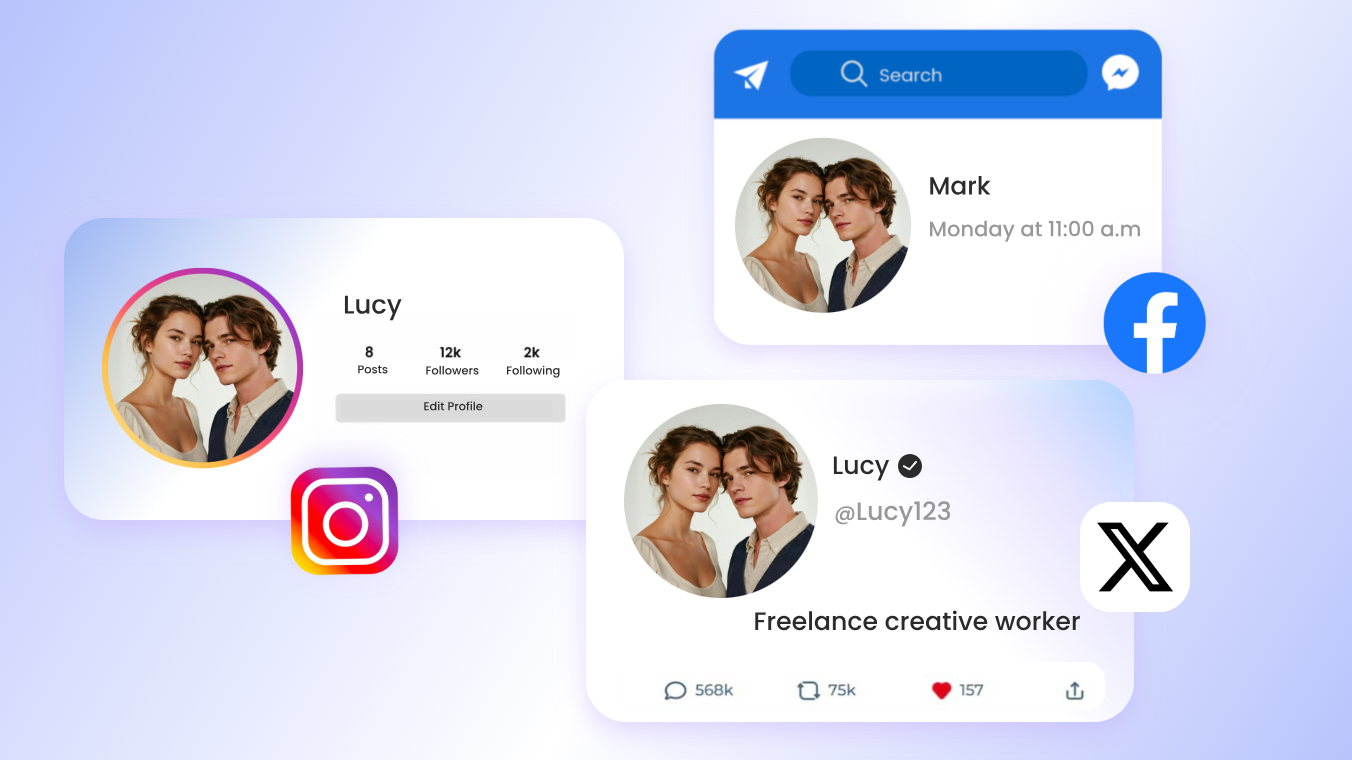 Make matching pfp or avatar with clipfly ai couple photo generator
