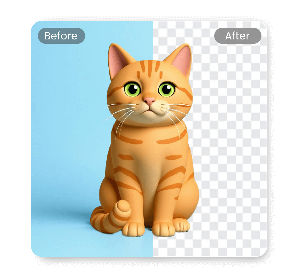 Make transparent emoji for the orange cat